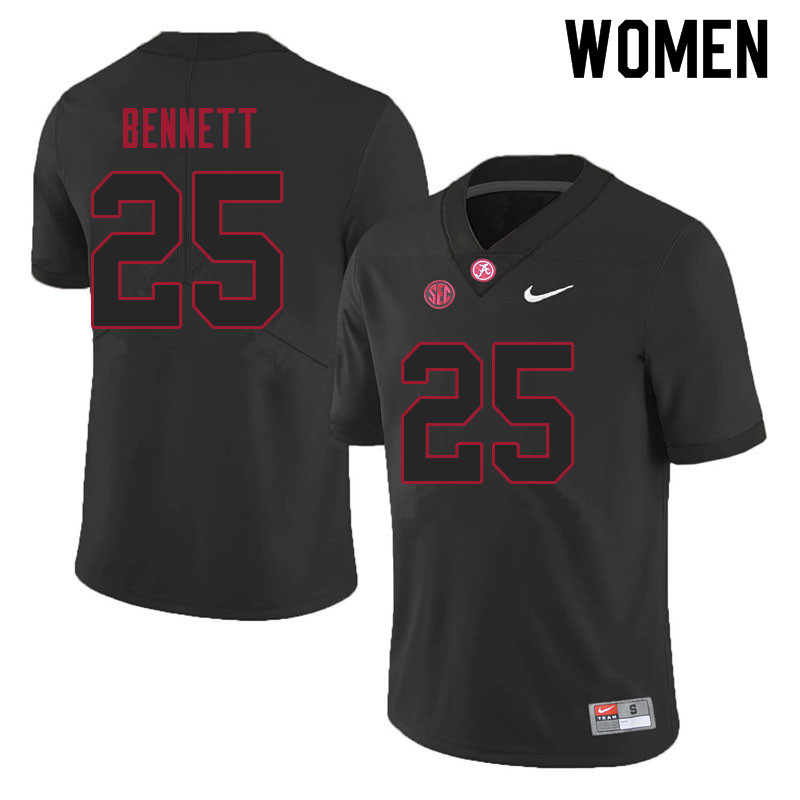Women #25 Jonathan Bennett Alabama Crimson Tide College Football Jerseys Sale-Black
